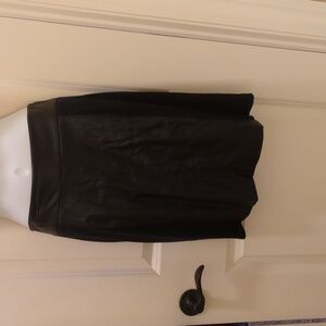 CABi Ponte Knit Skirt with Leather Panel